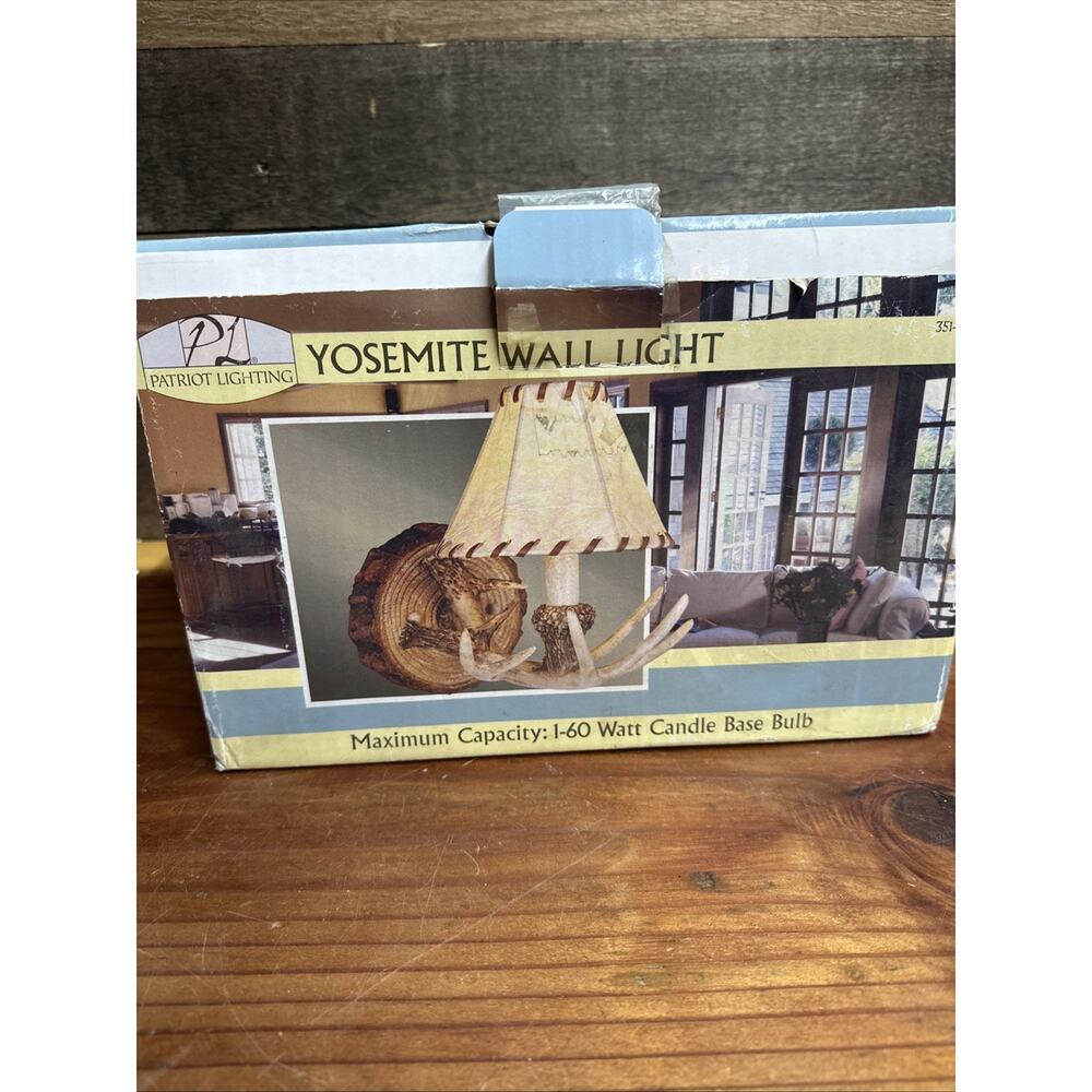 Faux Deer Antler Sconce Wall Lights Lamp Cabin Man Cave Northwoods New In Box